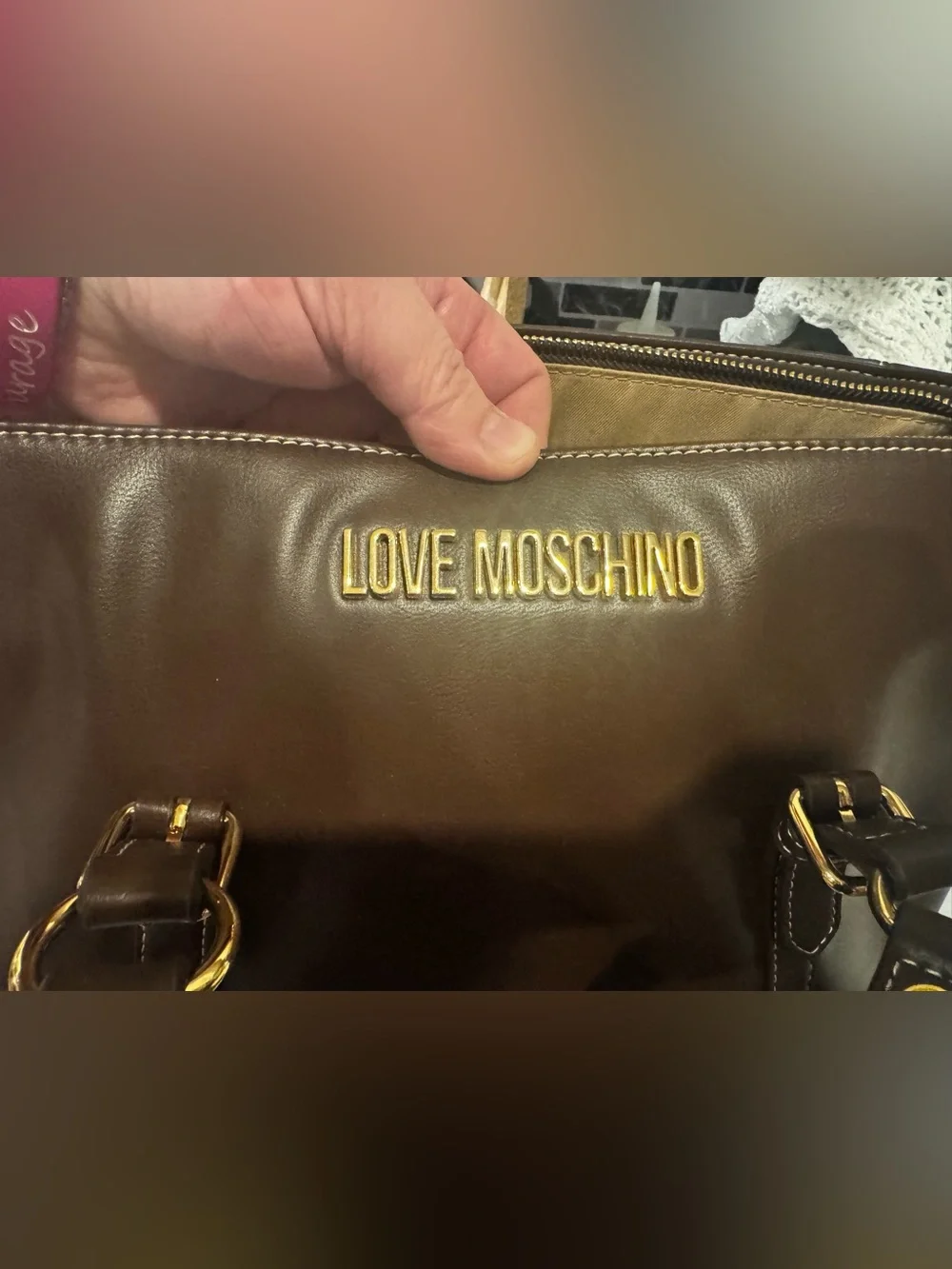Love Moschino Dark Brown Leather purse with Gold Hardware - Picture 2 of 13